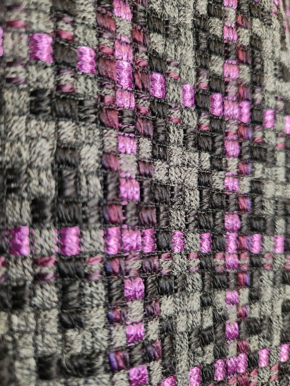 ELIZA J. BLACK GRAY & PURPLE SHORT SLEEVE TWEED SHIFT DRESS SIZE LARGE - Picture 7 of 9
